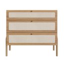 Ver imagem 4 de Cômoda Retrô para Quarto com 3 Gavetas e Tela Sintética Cor:hanover com Roble