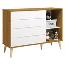 Ver imagem 3 de Cômoda com Porta Retrô Elfe Branco Acetinado Savana Natural - Reller