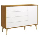Ver imagem 1 de Cômoda com Porta Retrô Elfe Branco Acetinado Savana Natural - Reller