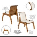 Ver imagem 4 de Kit 6 Cadeiras para Mesa de Jantar 55x82 Cm Barcelona Madeira Maciça Imbuia Linho Bege Cru L71 - RMI