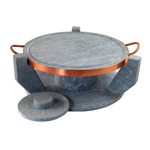 Churrasqueira Pedra Sabão Grelha Funda sem Tampa P 26cm Industria São Jose Af1168indsj