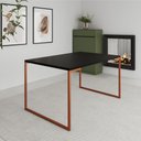 Ver imagem 3 de Mesa Jantar Manchester Preta Base Cobre com 4 Cadeiras Pretas Diamond Sala Cozinha - Preto/cobre