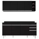 Ver imagem 7 de Armário Nevada e Balcão 180cm com Tampo Dallas Preto - Lumil Lumil Móveis Nevada/dallas