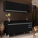 Ver imagem 2 de Armário Nevada e Balcão 180cm com Tampo Dallas Preto - Lumil Lumil Móveis Nevada/dallas