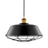 Pendente Em Metal Preto Com Soquete Dourado   36Cm - 2
