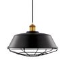 Pendente Em Metal Preto Com Soquete Dourado   36Cm - 1