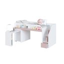 Ver imagem 3 de Cama Infantil Estação 2 Portas 1 Gaveta com Escrivaninha Branco/Rosa - Completa Móveis