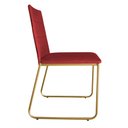 Ver imagem 3 de Kit 6 Cadeiras de Jantar Estofada Lille Base Gold Veludo Vermelho - Montanaris Decor