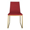 Ver imagem 2 de Kit 6 Cadeiras de Jantar Estofada Lille Base Gold Veludo Vermelho - Montanaris Decor