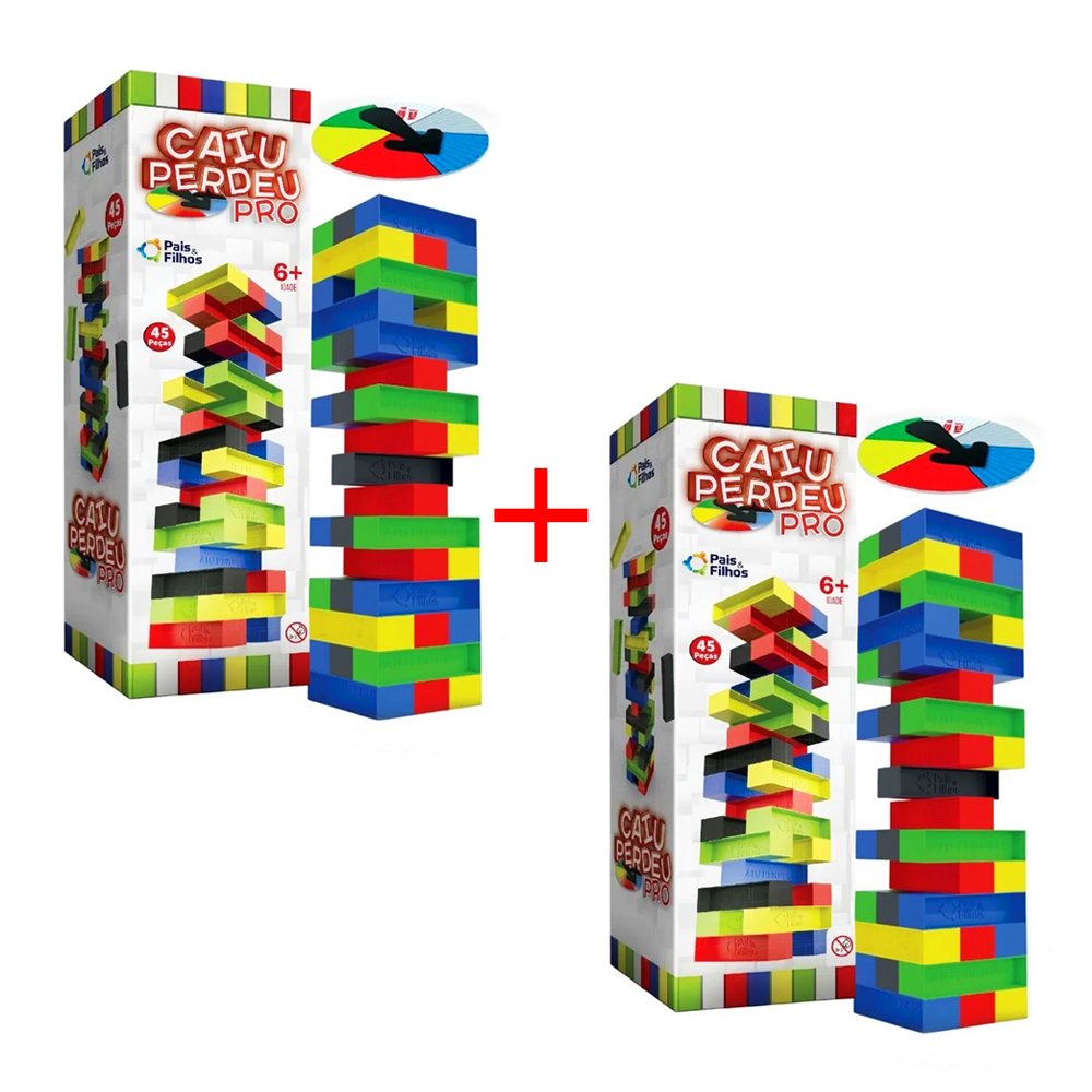 Jogo Construção Blocos de Montar + Torre Caiu Perdeu Jenga em Promoção na  Americanas