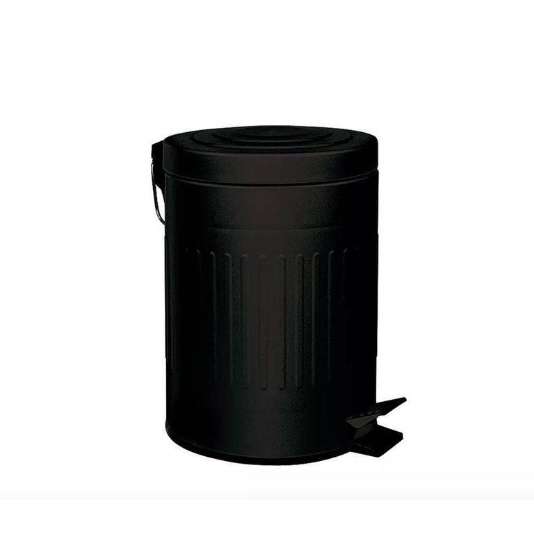 Lixeira Retro Preta 5L Mor