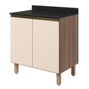 Ver imagem 1 de Balcão com Tampo 2 Portas MDF 60 cm Kali 1222022 Carvalho Toq Off White Nicioli