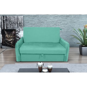 Poltrona Cama Zoe Confortável + Baú para Sala de Espera - Veludo:verde-menta