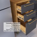 Ver mais imagens de Cozinha Completa Modulada 100% MDF 5 Peças 8 Portas e Vidro Reflecta 280cm Vicenza Espresso Móveis Cinza/Amêndoa/Chumbo