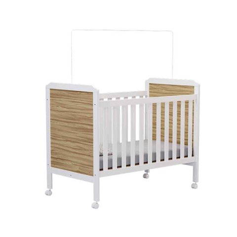 Berço Minicama Americano Cloe Branco Brilho/amêndoa - Móveis Peroba