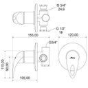 Ver imagem 2 de Misturador Monocomando para Chuveiro 2997 C 71 Meber Metais Cromado