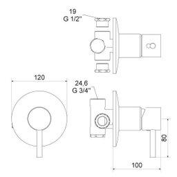 Misturador Monocomando para Chuveiro 2997 C 75 Meber Metais - 2