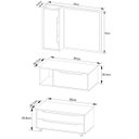 Ver imagem 3 de Kit Gabinete Balcão e Espelheira de Banheiro Cuba Karina Amêndoa/branco