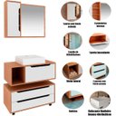 Ver imagem 2 de Kit Gabinete Balcão e Espelheira de Banheiro Cuba Karina Amêndoa/branco