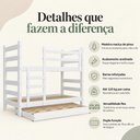 Ver imagem 3 de Treliche Madeira Maciça - Vira 2 Camas - para Colchão 78/88x188cm Multimóveis CR35681 Branco