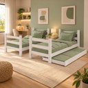 Ver mais imagens de Treliche Madeira Maciça - Vira 2 Camas - para Colchão 78/88x188cm Multimóveis CR35681 Branco