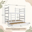 Ver imagem 4 de Treliche Madeira Maciça - Vira 2 Camas - para Colchão 78/88x188cm Multimóveis CR35681 Branco