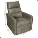 Ver imagem 2 de Poltrona Lyon Cappuccino Reclinável em Suede com 2 Estágios 69cm para Sala e Quarto