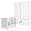 Ver imagem 1 de Berço Tutto New e Guarda Roupa 4 Portas Mississipi Branco Fosco - Matic