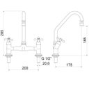 Ver imagem 2 de Misturador para Cozinha de Mesa 3006 C 24 Tetra Meber Metais