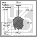 Ver imagem 6 de Lustre Pendente em Madeira - Lupulo - 2901 - Tauari