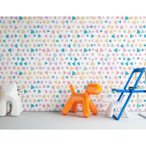 Papel de Parede Infantil - Cute Triangles Arte Destaque 2 Metros