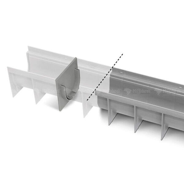 Grelha Coletora, Ralo Linear para Água Pluvial Calha Cinza Piso 100x15x15cm - 6 Unidades - 4