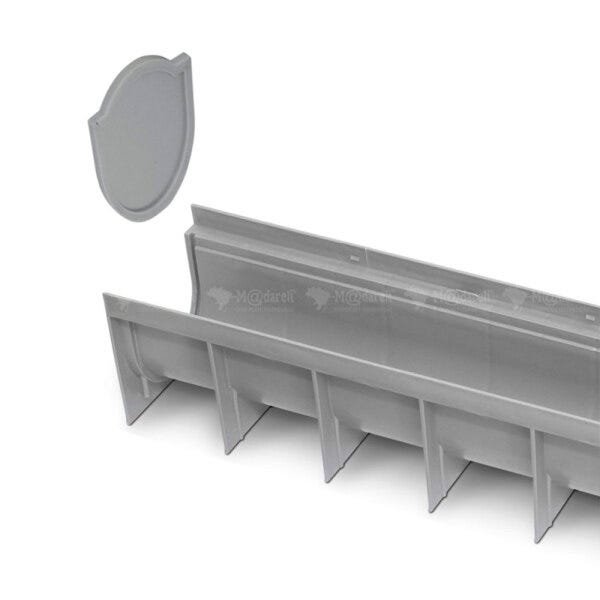 Grelha Coletora, Ralo Linear para Água Pluvial Calha Cinza Piso 100x15x15cm - 6 Unidades - 3