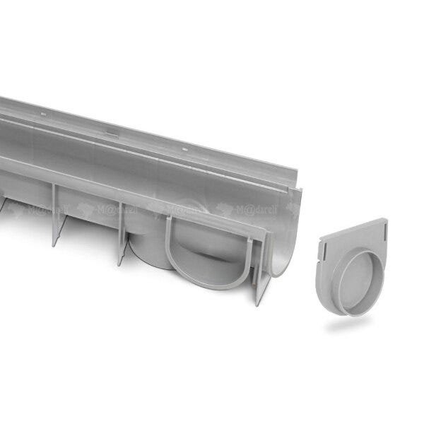 Grelha Coletora, Ralo Linear para Água Pluvial Calha Cinza Piso 100x15x15cm - 6 Unidades - 5