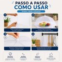 Ver imagem 3 de Capa Protetora de Alimentos Mosquiteiro Dobrável Anti Mosca para Mesa e Piquenique Malha