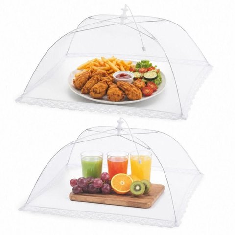 Capa Protetora de Alimentos Mosquiteiro Dobrável Anti Mosca para Mesa e Piquenique Malha