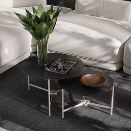 Jogo de Mesa de Centro Prisma Preto - EJ Móveis - 1