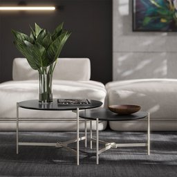 Jogo de Mesa de Centro Prisma Preto - EJ Móveis - 3