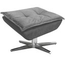 Ver imagem 1 de Puff Decorativo Base Giratória Cromada Charger Suede Grafite G19 - Gran Belo