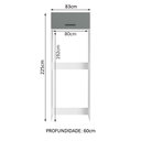 Ver imagem 3 de Porta Geladeira Armário de Cozinha 1 Porta Basculante Branco/Cinza Agata Madesa