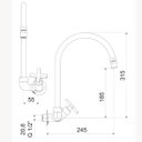 Ver imagem 4 de Torneira para Cozinha de Parede Bica Móvel 1180 C 28 Meber Metais