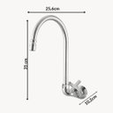 Ver imagem 3 de Torneira para Cozinha de Parede Bica Móvel 1180 C 28 Meber Metais