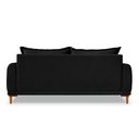 Ver imagem 2 de Sofá Living 2 Lugares 1,80m Livia Veludo Pés de Madeira - Pallazio Cor Preto
