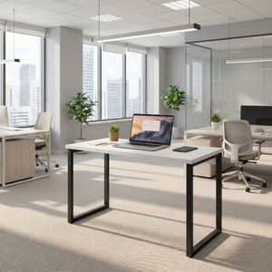 Mesa Escrivaninha Home Ofice Industrial 100% Mdf:branco