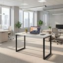 Ver imagem 1 de Mesa Escrivaninha Home Ofice Industrial 100% Mdf:branco