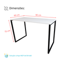 Ver imagem 5 de Mesa Escrivaninha Home Ofice Industrial 100% Mdf:branco