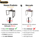 Ver imagem 4 de Mesa Escrivaninha Home Ofice Industrial 100% Mdf:branco