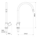 Ver imagem 2 de Torneira para Cozinha de Mesa Bica Móvel 1173 C 47 Meber Metais
