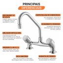 Ver imagem 5 de Misturador para Cozinha de Mesa 3002 C 40 Domus Meber Metais Cromado