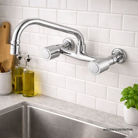 Misturador para Cozinha de Parede 3003 C 40 Domus Meber Metais